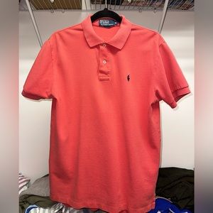 Polo by Ralph Lauren M Coral 100% Cotton 17.5" Neckline Short Sleeve Polo Shirt